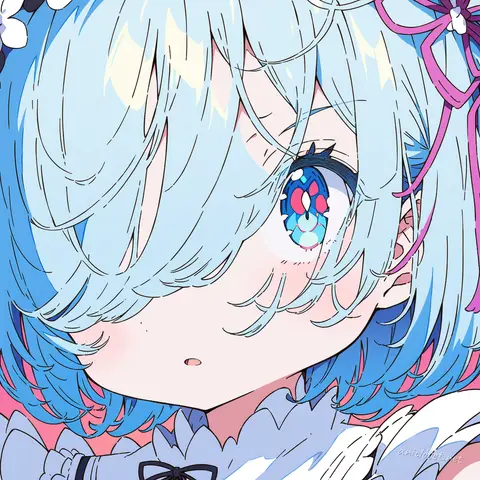 Rem in Idol #01 outfit, anime lookbook illustration
